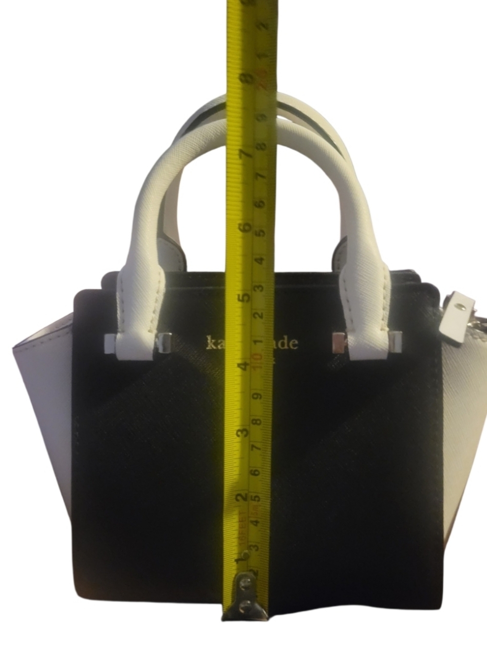 Kate Spade New York Hayden Saffiano Leather Crossbody Mini 2-Tone Black White - Picture 12 of 14